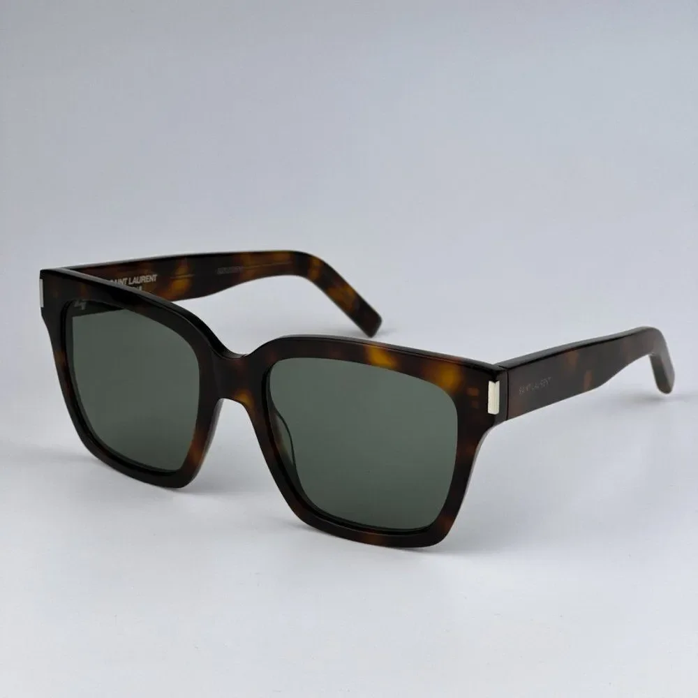 NEW Saint Laurent SL507 003 Havana Green Square Unisex Sunglasses